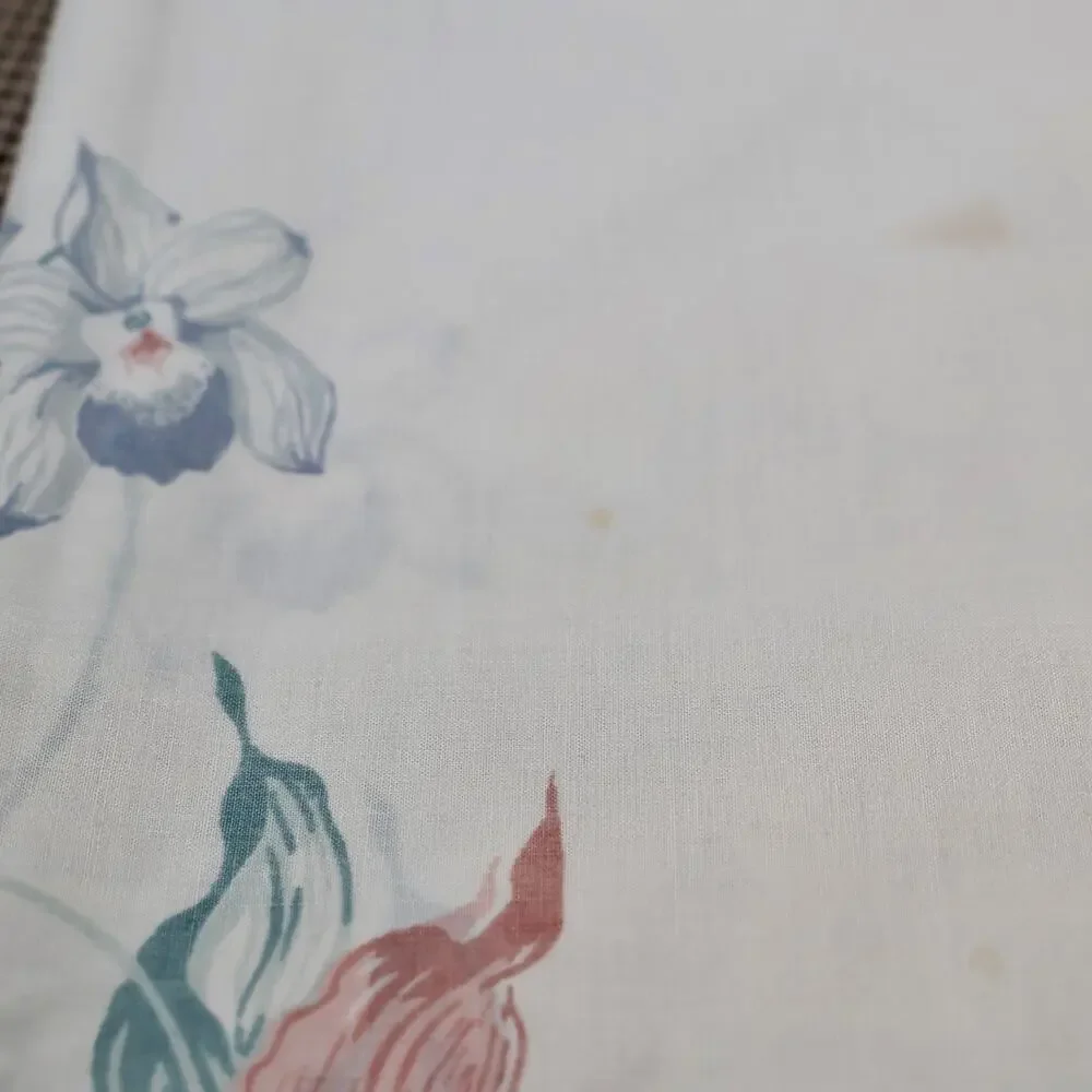 Tastemaker Pillowcase Floral Butterfly No Iron Percale USA Vintage